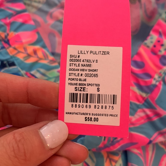 New Lilly Pulitzer Ocean View Shirts Porto Blue you've been spotted size Small - Picture 4 of 9